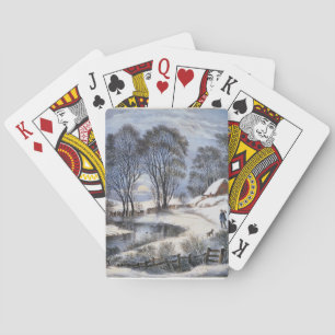 Vintermånsken som leker kort casinokort