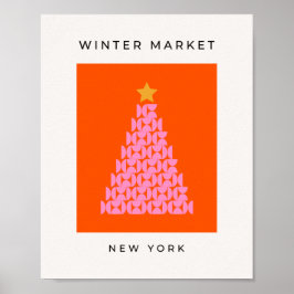 Vintermarknaden 02 Rosa och Orange i Julgran Poster