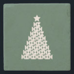 Vintermarknaden 07 Vintage Grönt Julgran Stenunderlägg<br><div class="desc">Abstrakt Illustration vid jul i Träd - Cream White Julgran på Gröntens bakgrund - Typografi: Winter Market New York.</div>