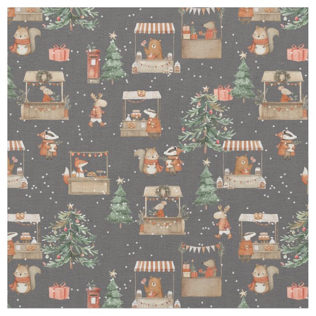 Vintermarknadsgatufestival med djurvänner  tyg (Närbild)