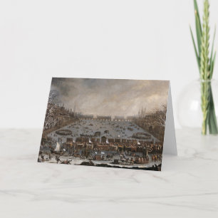 Vintermässa på Thamesen, London Helgkort