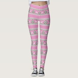 Vintermässan Ljus rosa och Vita Julmässan Isle Leggings