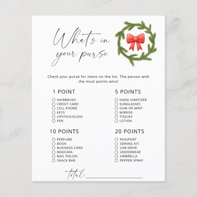 Vinterminimalism-spel Vad är i din väska? (Framsida)