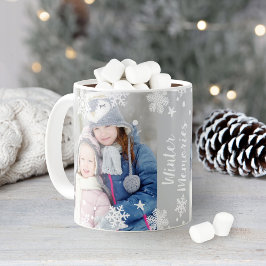 Vinterminnen Snöflinga Fotoöverlägg Kaffemugg