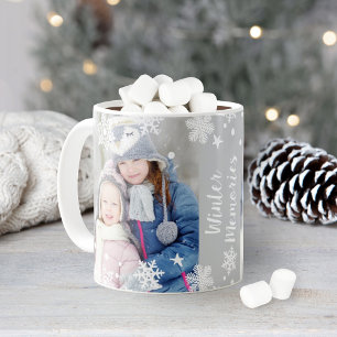 Vinterminnen Snöflinga Fotoöverlägg Kaffemugg