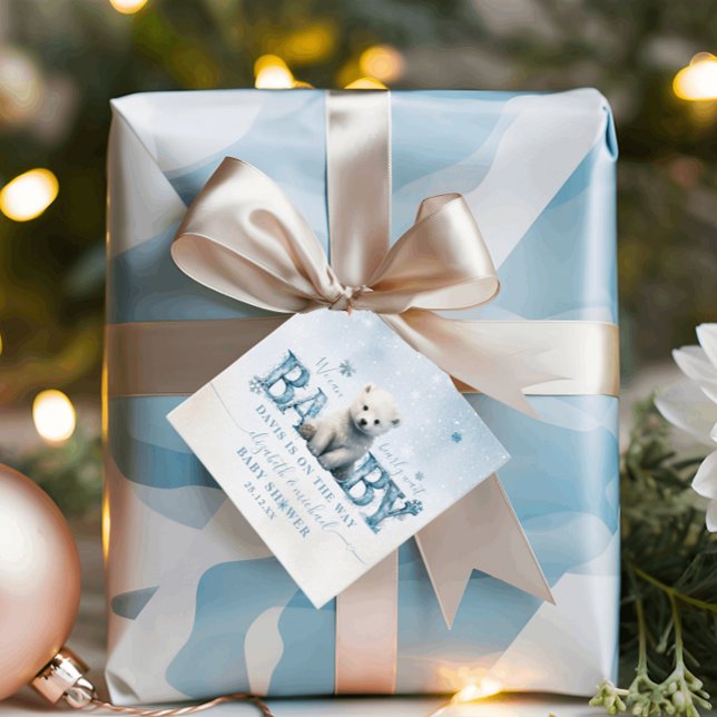 Vintermodern Polar för tidig väntan Bear Baby Show Gåvor Etiketter (Skapare uppladdad)