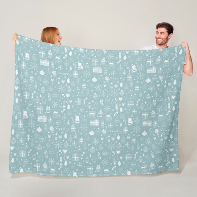 Vintermönsterdesign Fly Blanket  Fleecefilt (På plats)
