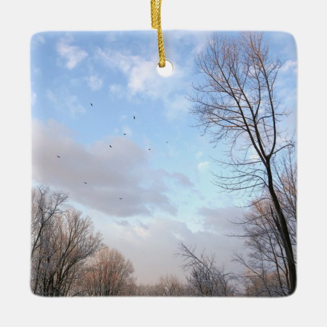 Vintermorgon I Julgransprydnad Keramik (Framsida)