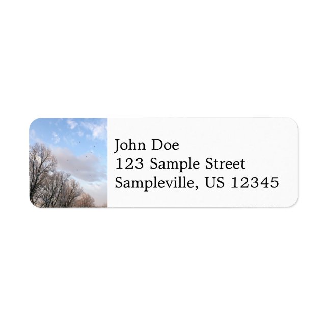 Vintermorgon I Returadress Etikett (Framsidan)