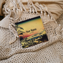 Vintermorgon på Fuji-berget Fyrkantigt Visitkort