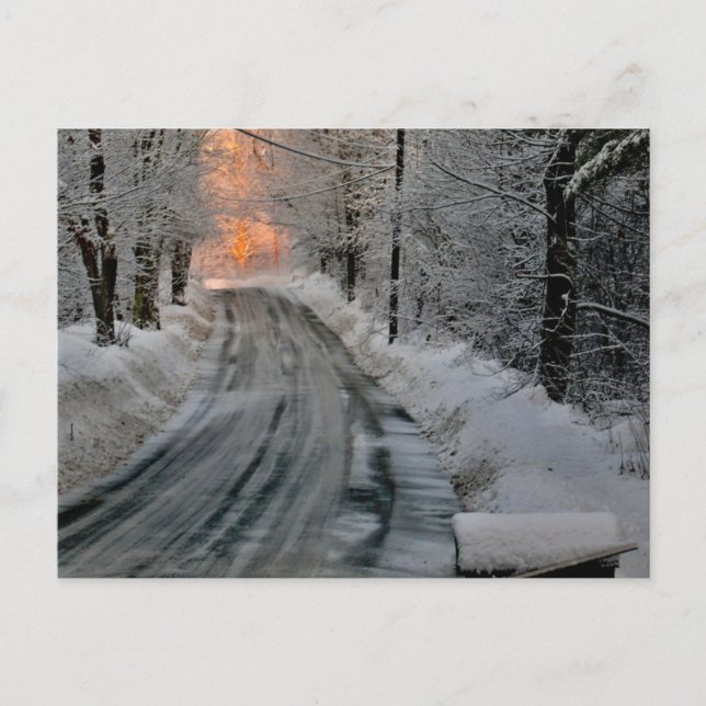 Vintermorgon Solsken Fotografi Vykort (Framsida)