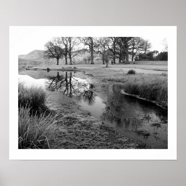 Vintermorgon: Strandshag Bay, Derwentwater Post Poster (Framsidan)