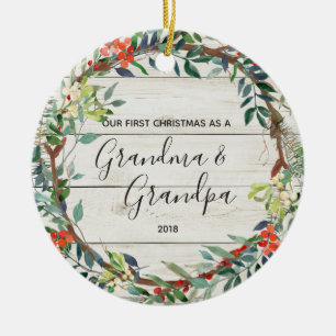 Vintermormor & 1st julprydnad för morfar julgransprydnad keramik