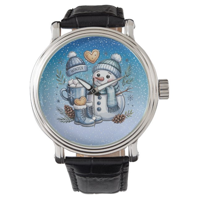 Vintermysig Snöman Armbandsur (Framsida)
