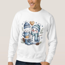 Vintermysig snöman lång ärmad tröja