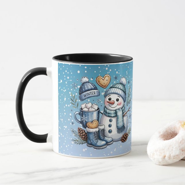Vintermysig Snöman Mugg (Med munk)