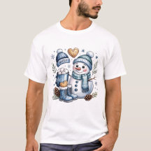 Vintermysig snöman