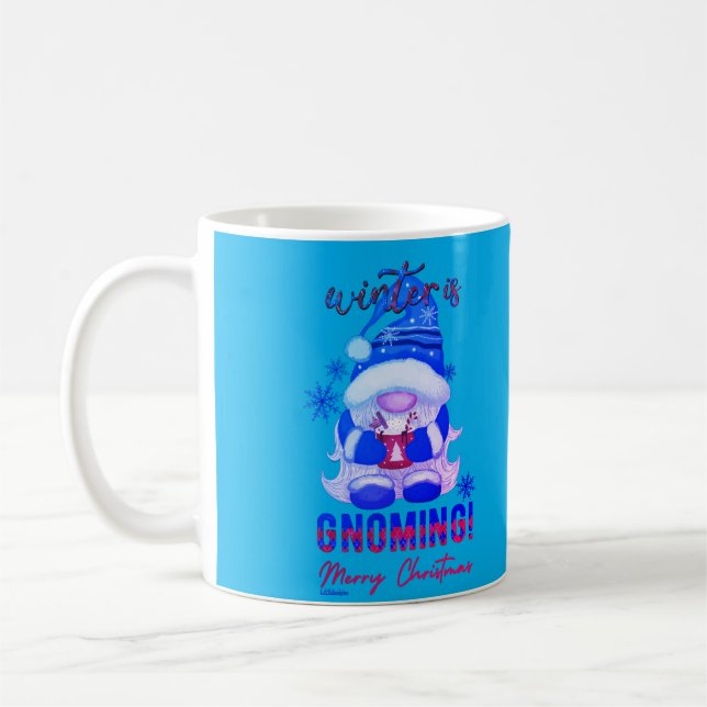 VINTERN ÄR KONFIG julkonst tomte Kaffemugg (Vänster)