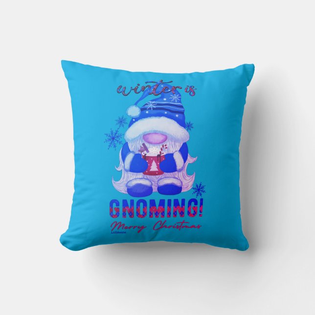 VINTERN ÄR KONFIG julkonst tomte Kudde (Framsida)