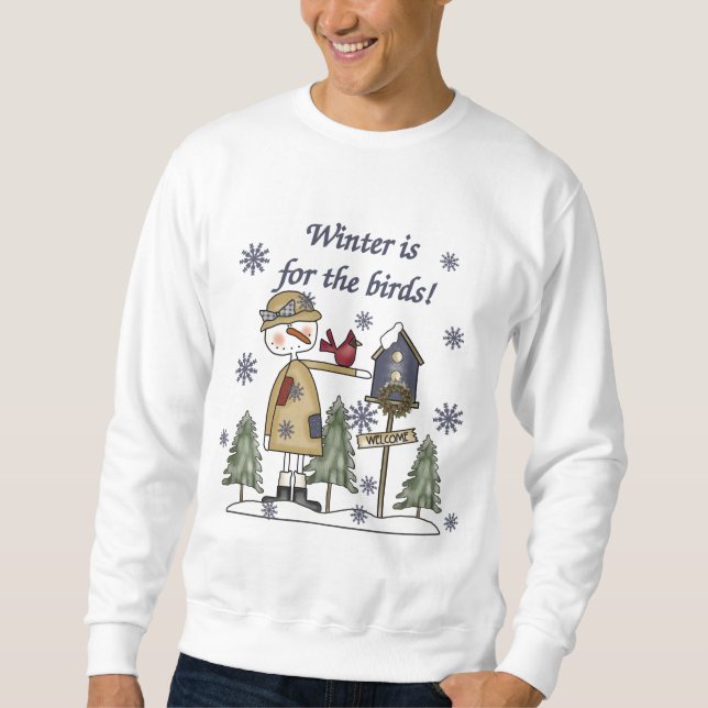Vintern är till för fåglars T-shirts och gåvor Lång Ärmad Tröja (Framsida)