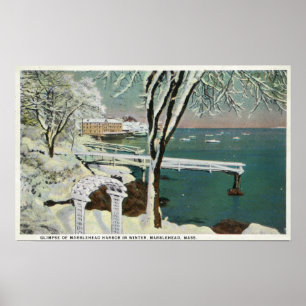 Vintern beskådar av den Marblehead hamnen Poster