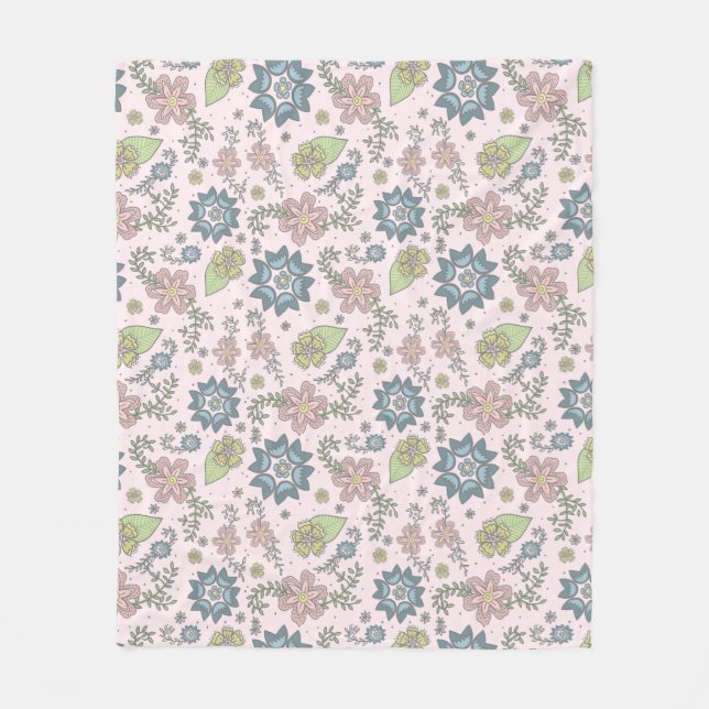 Vintern blommar i rosafilt fleecefilt (Framsidan)