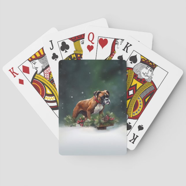 Vintern Boxer jul snö Casinokort (Baksidan)
