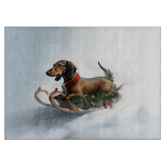 Vintern Dachshund jul snö (Framsidan)