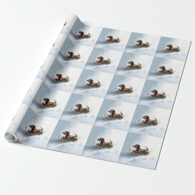 Vintern Dachshund jul snö Presentpapper (Utrullad)