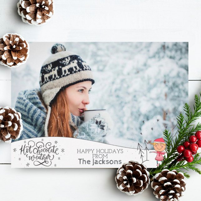 Vintern för chokladväder i hett med fotojul julkort (Skapare uppladdad)