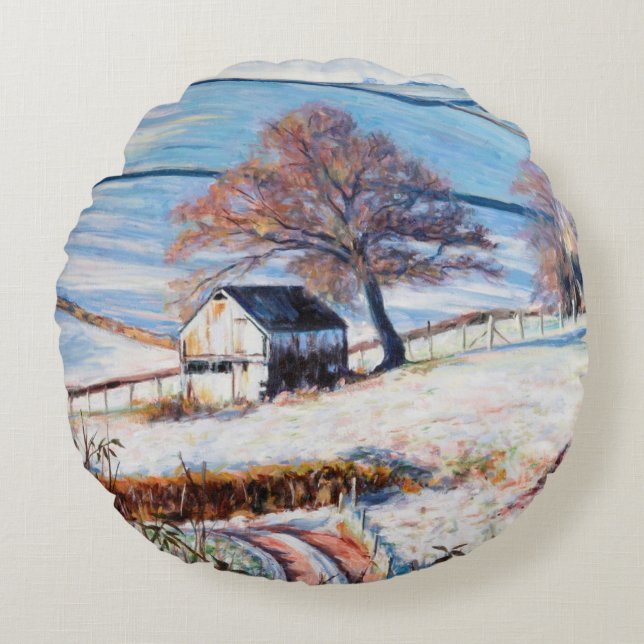 Vintern glaserar 2009 rund kudde (Framsidan)