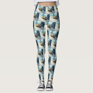 Vintern Golden Retriever jul snö Leggings