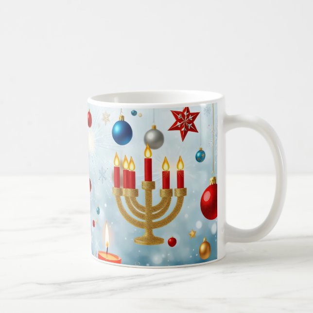 Vintern-helgdag som kombinerar julmotiv kaffemugg (Höger)