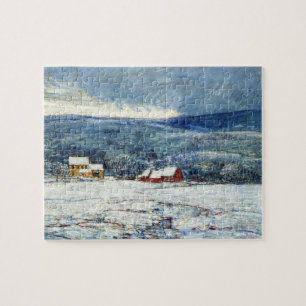 Vintern i Backe i Connecticut (av Childe Hassam) Pussel