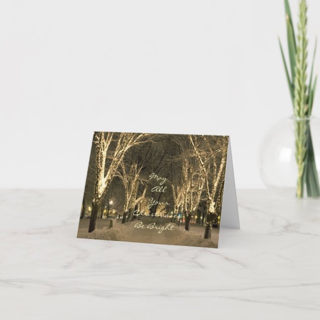 Vintern i Boston - parkera platsen Helgkort (Framsida)