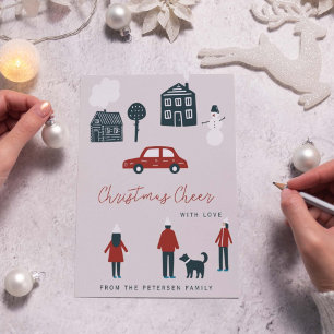 Vintern i den moderna julfamiljen julkort