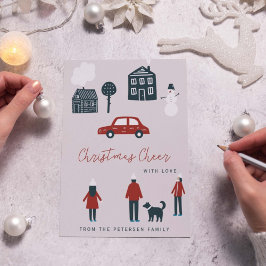 Vintern i den moderna julfamiljen julkort