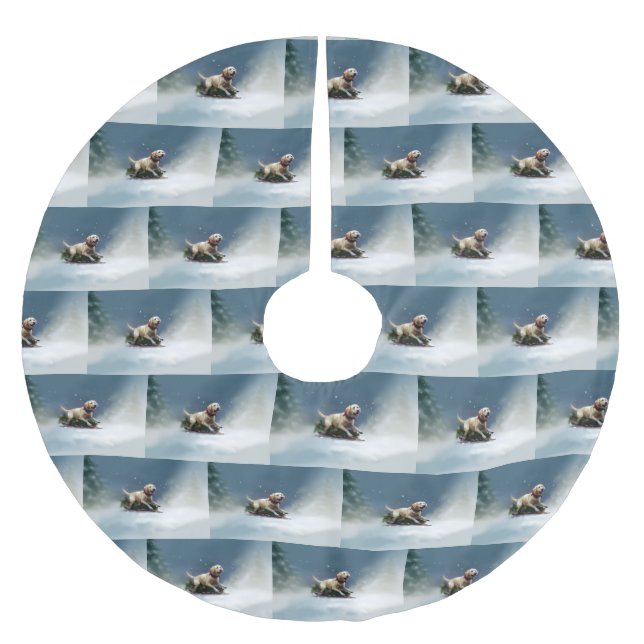 Vintern i Labrador jul snö Julgransmatta Borstad Polyester (Framsidan)