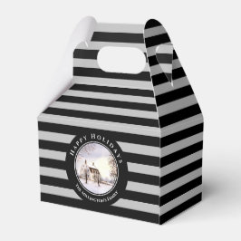 Vintern i New England, jul, Black Grått Circle Presentaskar