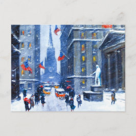 Vintern i New York City. Julvykort Helg Vykort