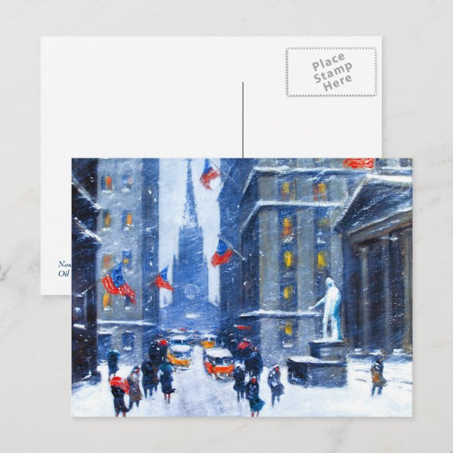 Vintern i New York City. Julvykort Helg Vykort (Fram/baksida)