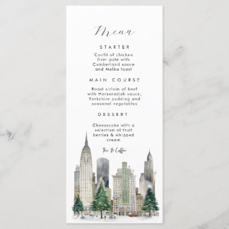 Vintern i New York Flat Menu Meny