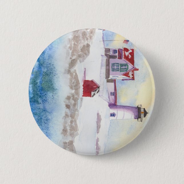 Vintern i Nubble LIghthouse i Maine Knapp (Framsida)