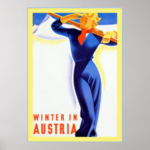 Vintern i Österrike ~Vintage resor Poster
