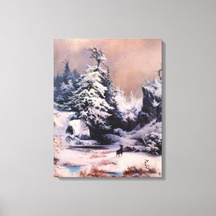 Vintern i Rocky mountains (av Thomas Moran) Canvastryck