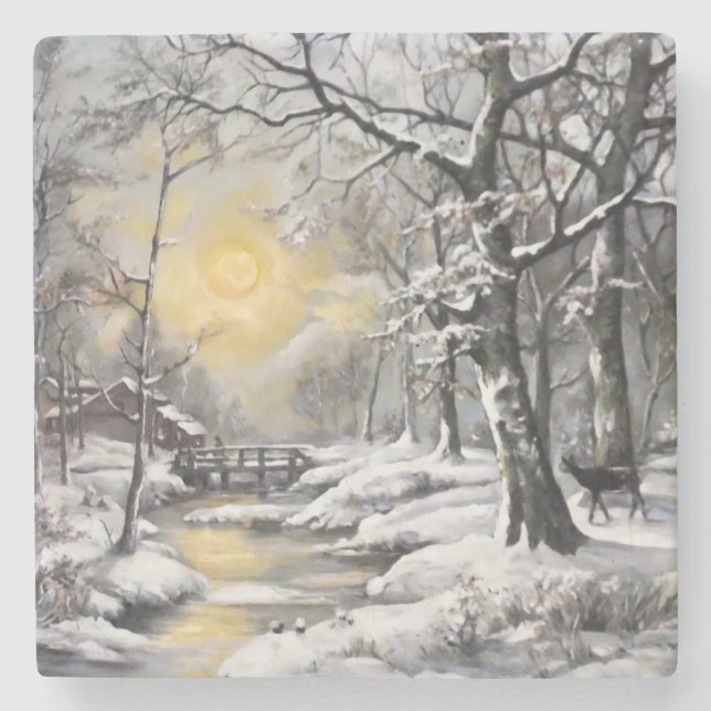 Vintern i skogen stenunderlägg (Framsidan)