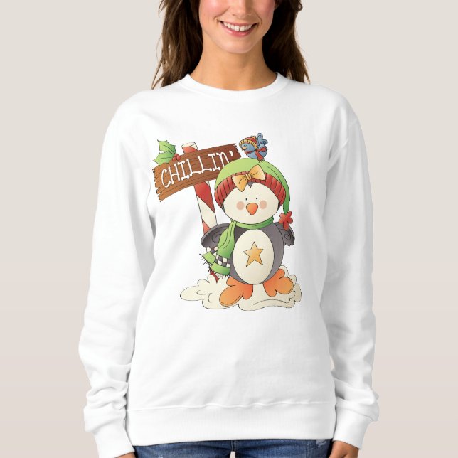 Vintern jul Penguin-kvinnor T Shirt (Framsida)