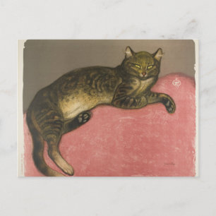 Vintern: Katt på en kushion, R. Steinlen Vykort