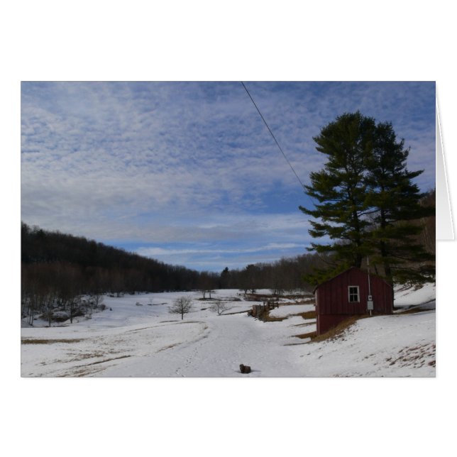 Vintern landskap hälsningskort (Framsidan Horizontal)