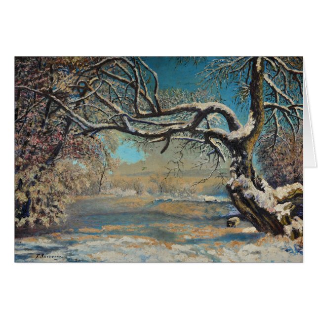 Vintern landskap hälsningskort (Framsidan Horizontal)